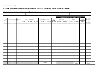 Form 4344 Schedule T-108M Manufacturer Schedule of Other Tobacco Products Sales (Disbursements) - Michigan