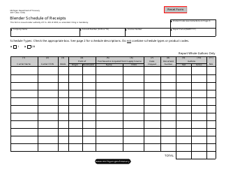 Document preview: Form 3817 Blender Schedule of Receipts - Michigan