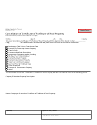 Document preview: Form 3839 Cancellation of Certificate of Forfeiture of Real Property - Michigan