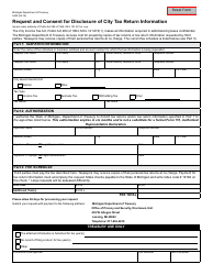 Document preview: Form 5440 Request and Consent for Disclosure of City Tax Return Information - Michigan