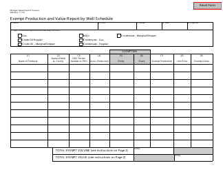 Form 384 &quot;Exempt Production and Value Report by Well Schedule&quot; - Michigan