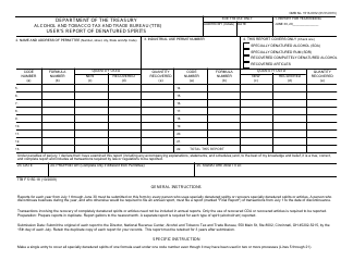 TTB Form 5150.18 User&#039;s Report of Denatured Spirits