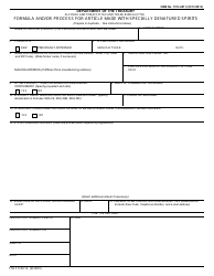 Document preview: TTB Form 5150.19 Formula and/or Process for Article Made With Specially Denatured Spirits