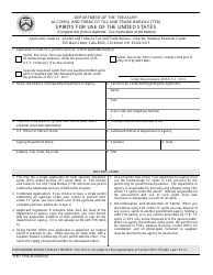 Document preview: TTB Form 5150.33 Spirits for Use of the United States