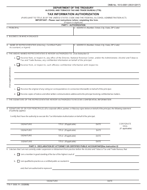 TTB Form 5000.19  Printable Pdf