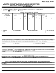 TTB Form 5170.7 &quot;Application and Permit to Ship Liquors and Articles of Puerto Rican Manufacture Taxpaid to the United States&quot;