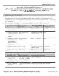 TTB Form 5200.16 &quot;Application for Amended Permit to Manufacture Tobacco Products or Processed Tobacco or to Operate an Export Warehouse&quot;, Page 3
