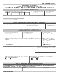 TTB Form 5250.2 &quot;Report of Removal, Transfer, or Sale of Processed Tobacco&quot;, Page 2