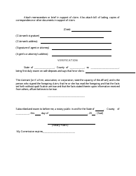Small Claim Form for Informal Adjudication and Information Checklist, Page 2