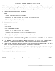 Form LIC855 Declaration - California, Page 2