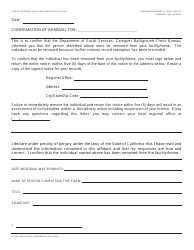 Document preview: Form LIC300C Confirmation of Removal - California