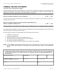 Document preview: Form LIC508B Criminal Record Statement - California
