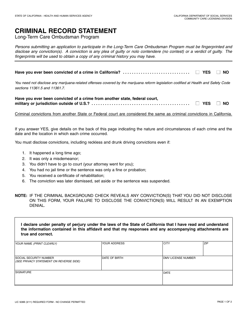 Form LIC508B Fill Out Sign Online And Download Fillable PDF