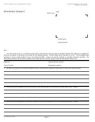 Document preview: Form LIC301 Reference Request - California