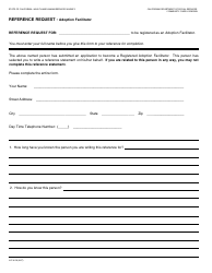 Document preview: Form LIC301A Reference Request - Adoption Facilitator - California