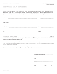 Document preview: Form LIC308 Designation of Facility Responsibility - California