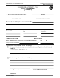 Document preview: Form LIC973 Documented Alternative Plan Foster Family Homes (Bedrooms) - California