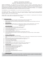 Form LIC401 Monthly Operating Statement - California, Page 2