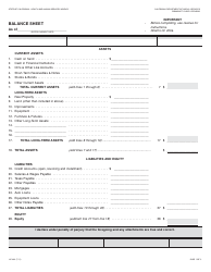Document preview: Form LIC403 Balance Sheet - California