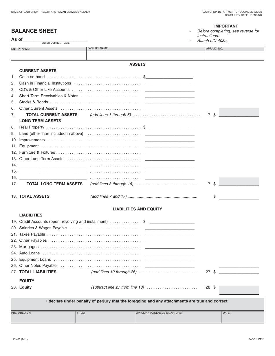 Form LIC403 Fill Out Sign Online And Download Fillable PDF