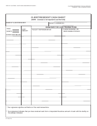 Document preview: Form LIC406 Client/Resident Cash Sheet - California