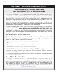 Document preview: Form LIC995E Important Information for Parents - California