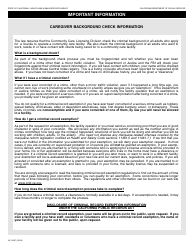 Document preview: Form LIC995F Caregiver Background Check Information - California