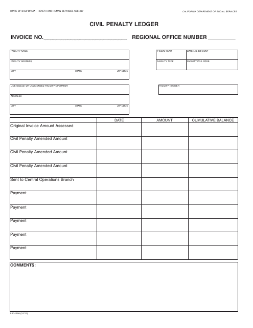 Form LIC422A  Printable Pdf