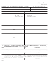 Form LIC424 Record of Client&#039;s Cash Resources for Change of Licensee - California