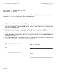 Document preview: Form LIC997 Agreement by Licensee/Applicanton Federal Property - California