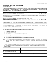 Document preview: Form LIC508A Criminal Record Statement - California