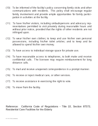 Form LIC613C Personal Rights Residential Care Facilities for the Elderly - California, Page 3