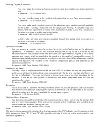 Form LIC604A Admission Agreements for Residential Care Facilities for the Elderly - California, Page 2