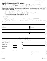 Document preview: Form LIC9092 Fire Pre-inspection/Consultation Request - California