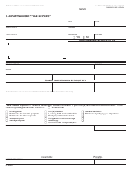 Document preview: Form LIC102 Sanitation Inspection Request - California