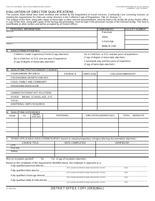 Form LIC9096  Printable Pdf