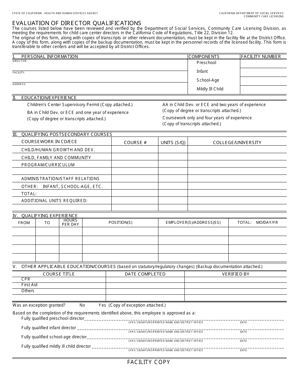 Form LIC9096 Evaluation of Director Qualifications - California, Page 4