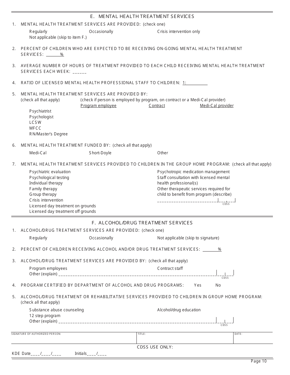 Form LIC9106 Group Home Program Statement - California, Page 10