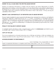 Form LIC9108 Statement Acknowledging Requirement to Report Child Abuse - California, Page 2