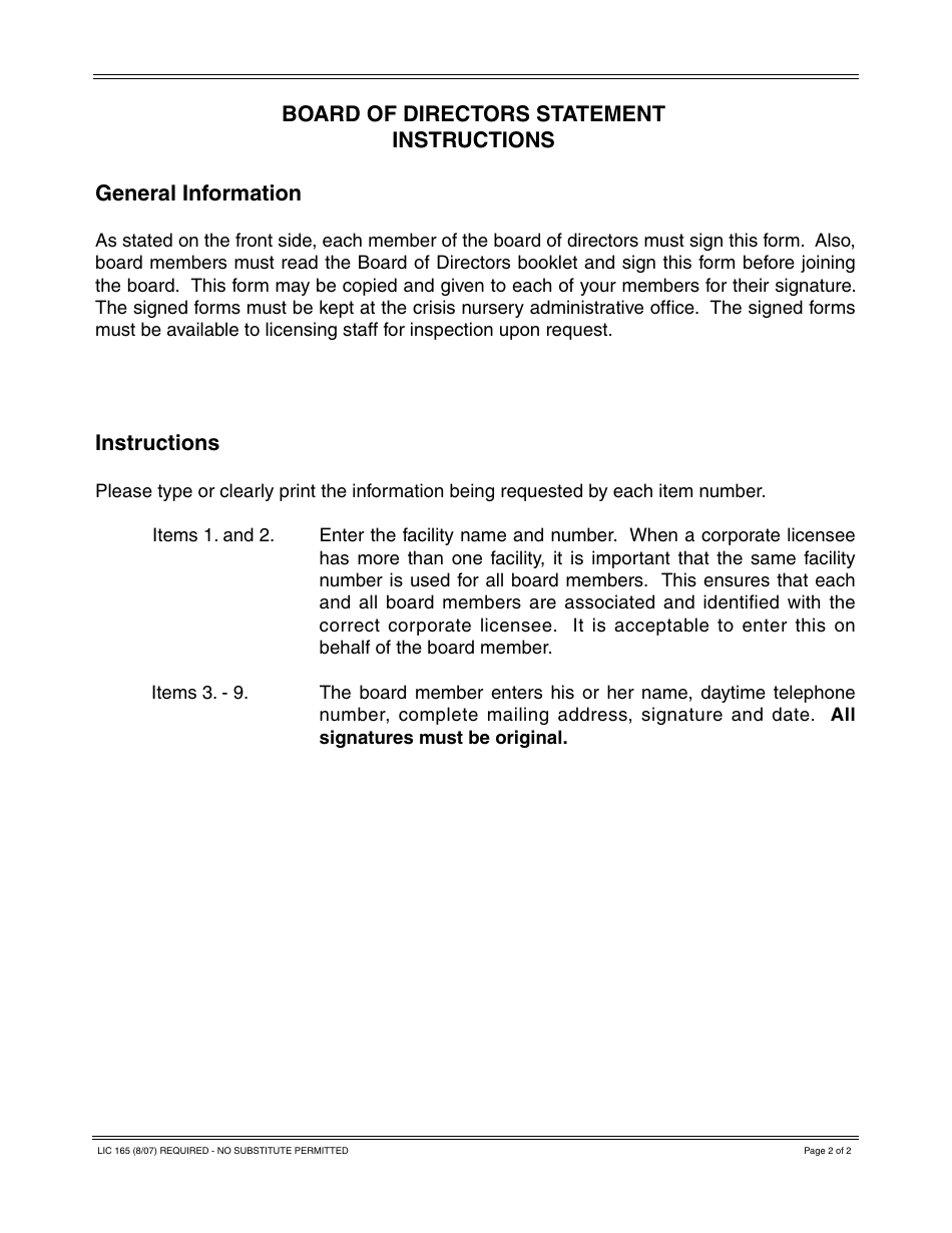 Form Lic165 - Fill Out, Sign Online And Download Fillable Pdf 