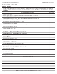 Document preview: Form LIC9119 Facility Visit Checklistgroup Homes - California