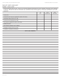 Document preview: Form LIC9121 Facility Visit Checklistfamily Child Care - California