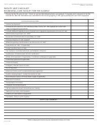 Document preview: Form LIC9123 Facility Visit Checklist - Residential Care Facility for the Elderly - California