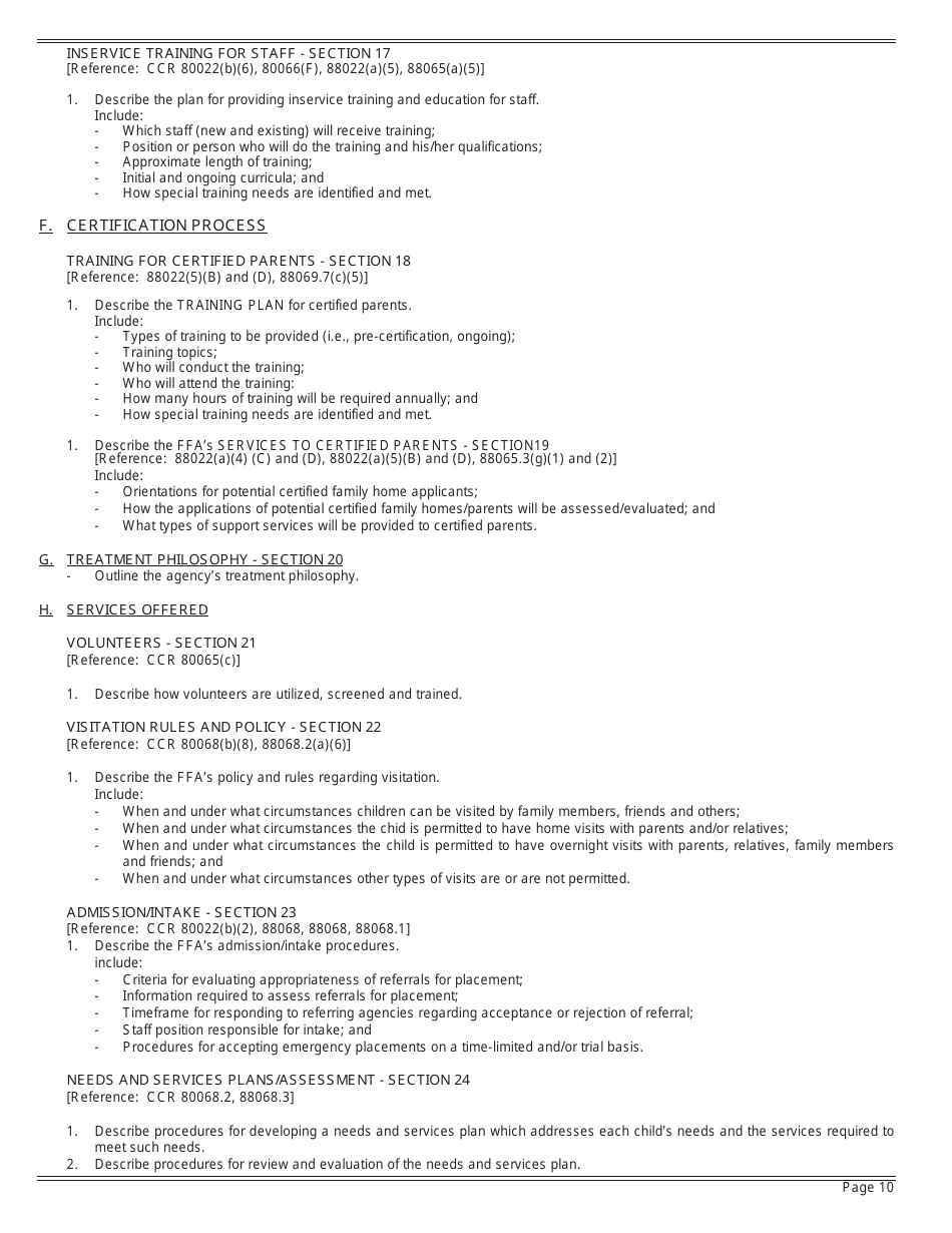 Form LIC9128 Foster Family Agency Program Statement - California, Page 13