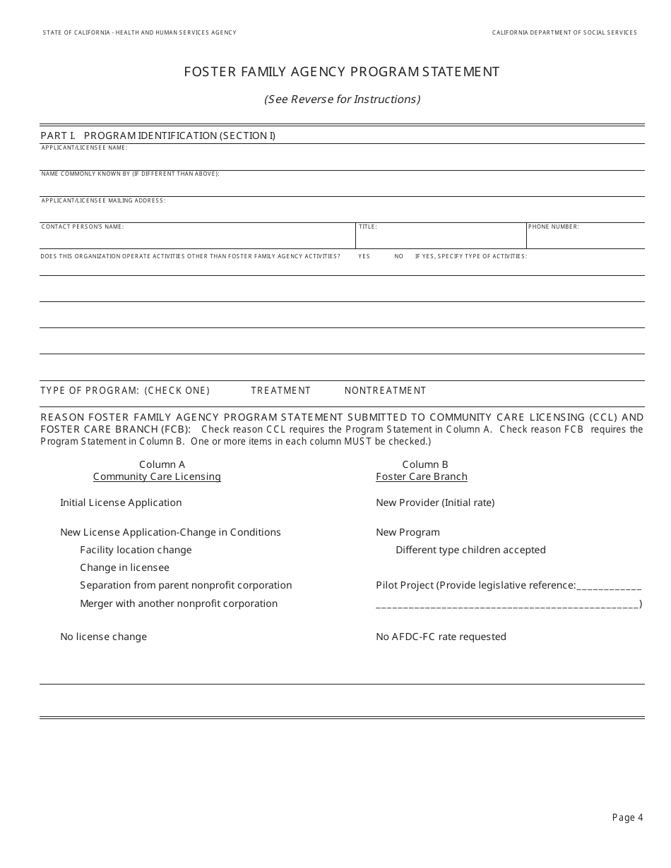 Form LIC9128 Foster Family Agency Program Statement - California, Page 5