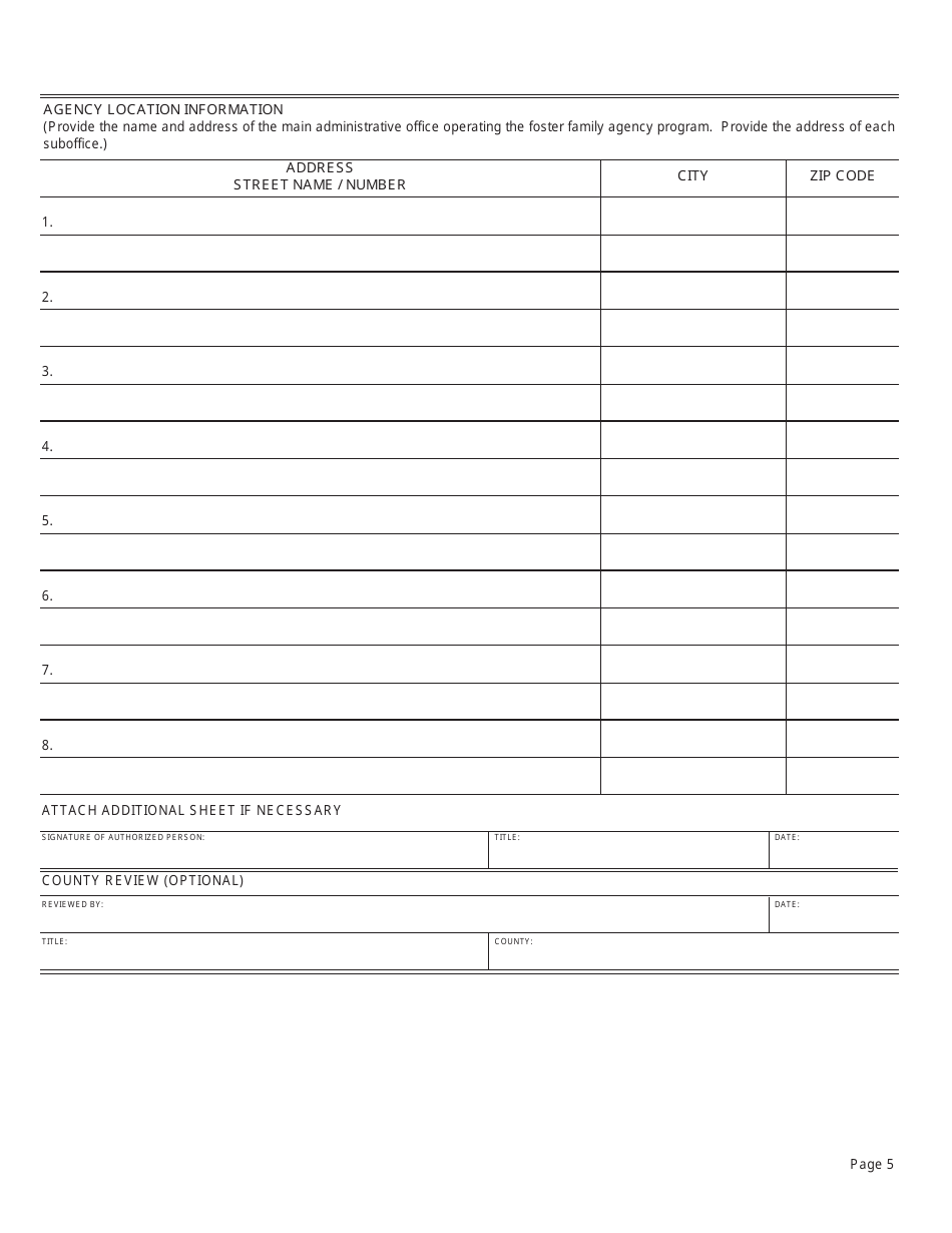 Form LIC9128 Foster Family Agency Program Statement - California, Page 7
