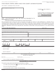Document preview: Form LIC198 Child Abuse Central Index Check for County Licensed Facilities - California