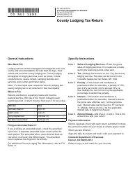 Document preview: Form DR1485 County Lodging Tax Return - Colorado