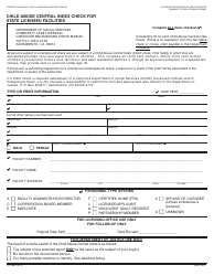 Document preview: Form LIC198A Child Abuse Central Index Check for State Licensed Facilities - California