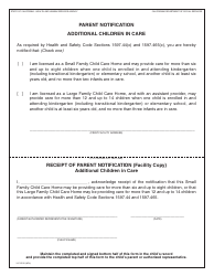 Document preview: Form LIC9150 Parent Notification Additional Children in Care - California